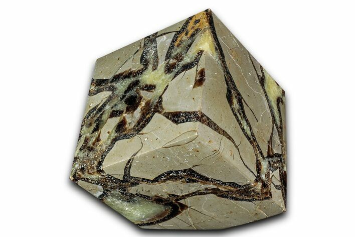 Wide Polished Septarian Cube - Madagascar #337272